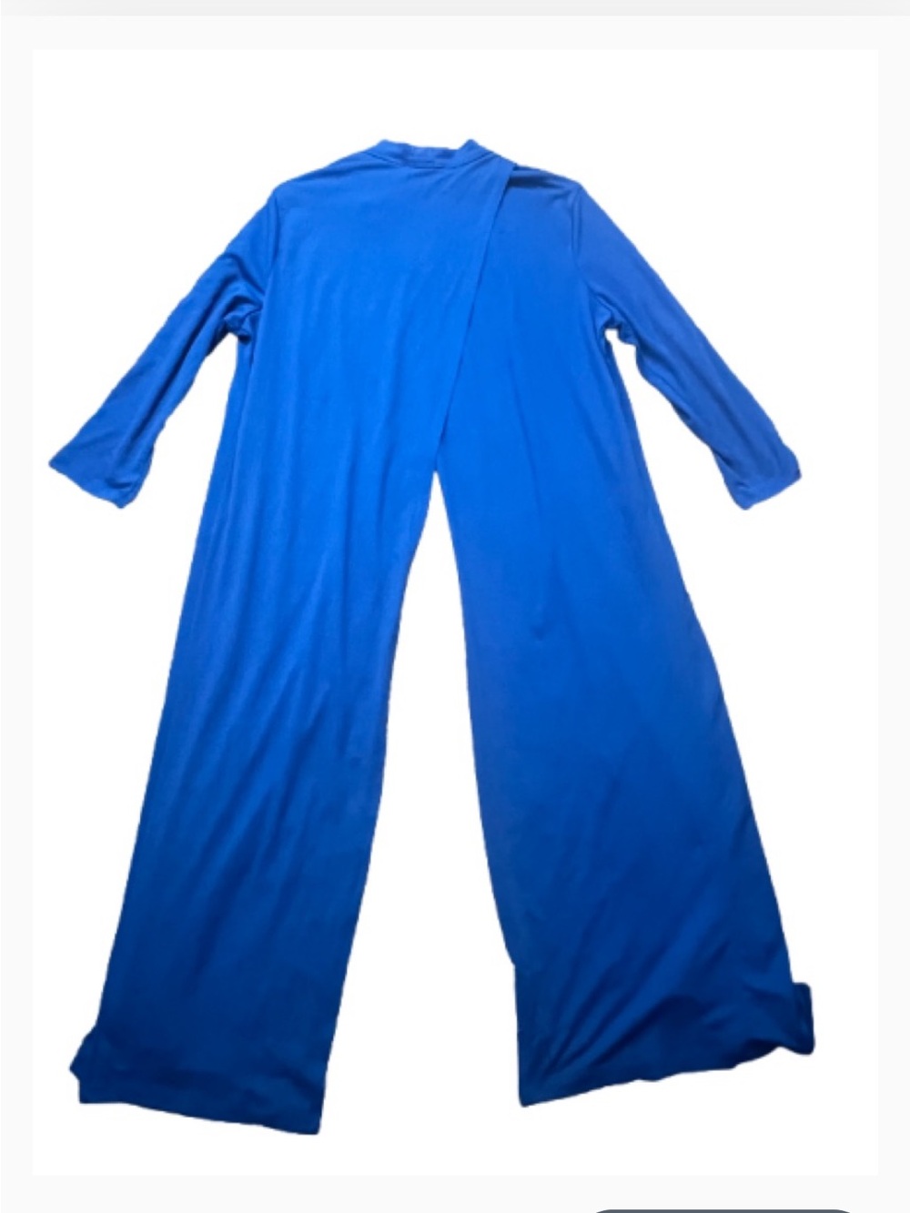 Travel‎ Elements  chic Long Open-Front Ribbed Duster Cardigan in Blue - Picture 3 of 6
